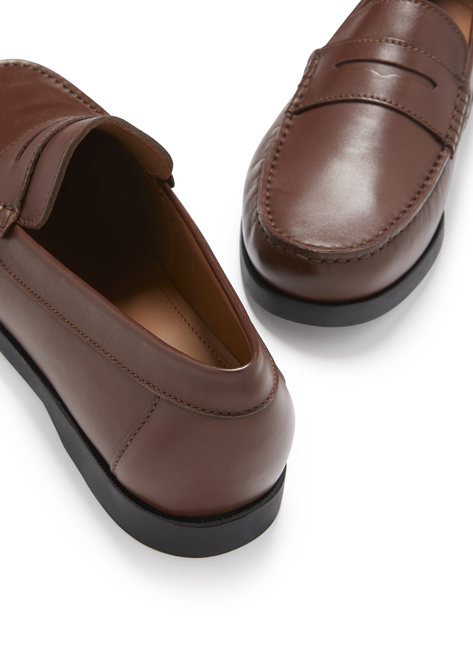 Boat Loafers, brown leather