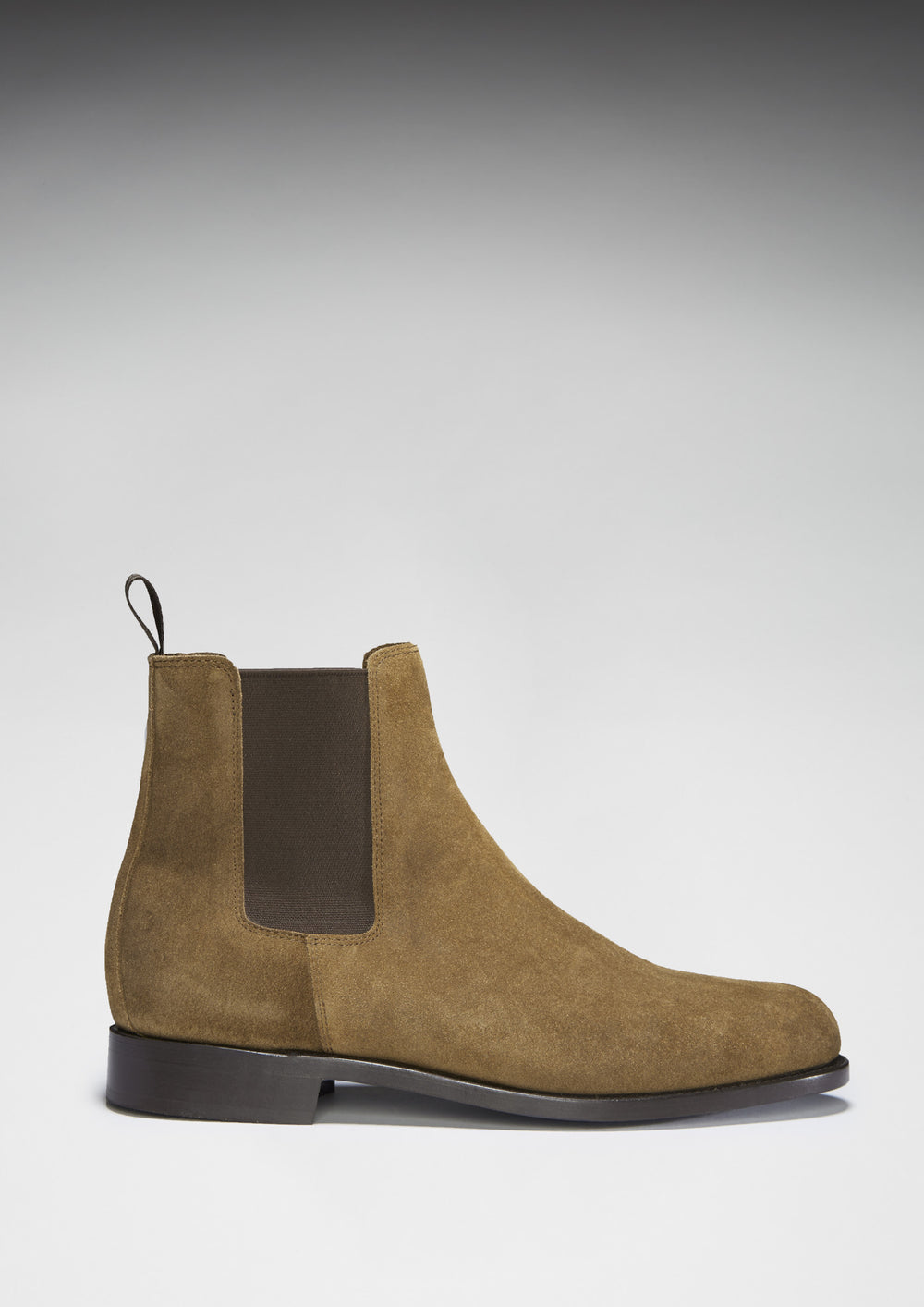 Tobacco Suede Chelsea Boots, Welted Leather Sole - Hugs & Co.